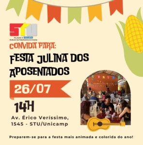 Festa Julina dos Aposentados será dia 26/07 no STU