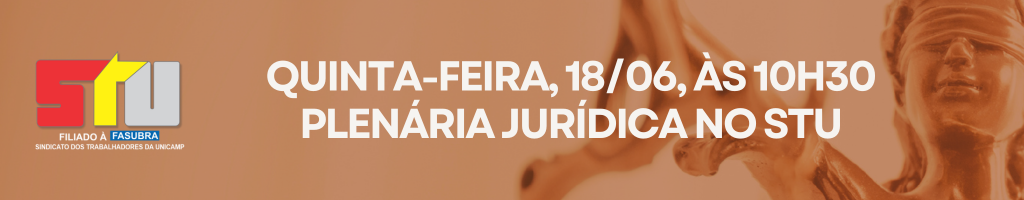 Próxima quinta, 18/06, às 10h30 tem Plenária Jurídica no STU